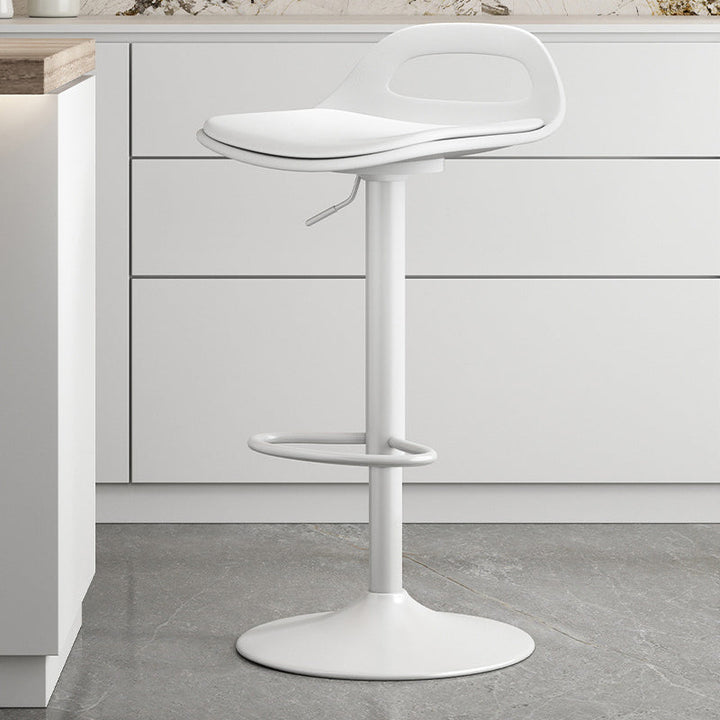 Tabouret de bar moderne minimaliste carré en plastique PP et métal avec dossier bas pour salle à manger 