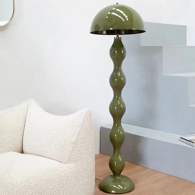 Macaron Mushroom Shape Iron Lampshade 1-Light Standing Floor Lamp