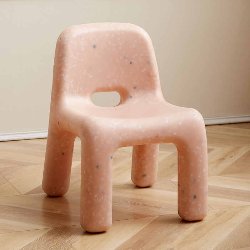 Chaise pour enfants en plastique carré créatif contemporain avec dossier pour salon 