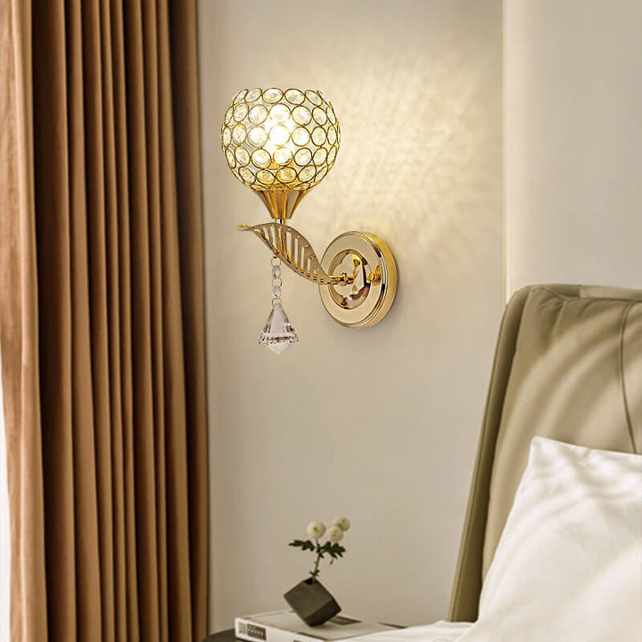 Contemporary Creative Crystal Ball 1- Light Wall Sconce Lamp For Living Room