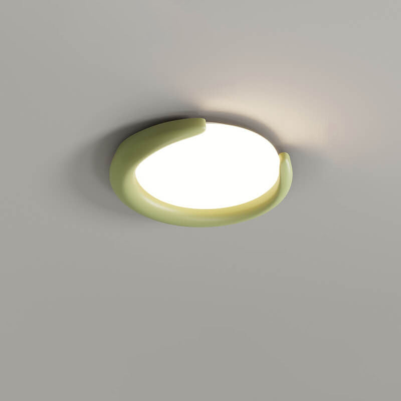 Nordic Crescent Moon Round LED Flush Mount Ceiling Light