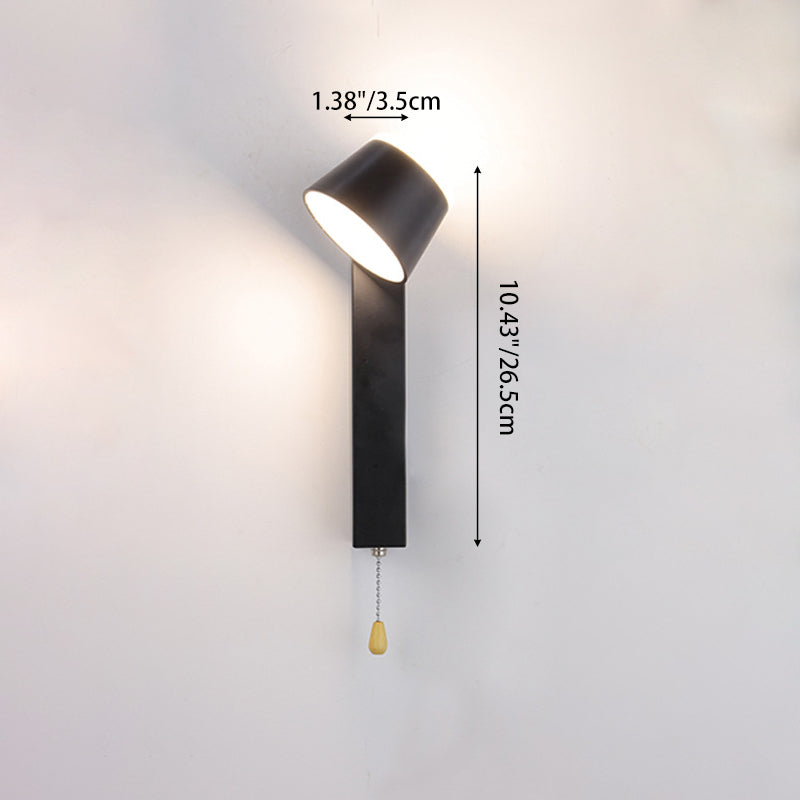Applique Murale LED Rotative Rectangle en Aluminium Géométrique de Simplicité Contemporaine pour Chambre 