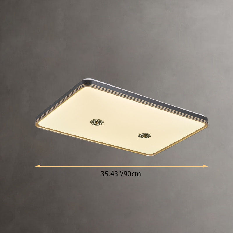 Luz de techo LED de montaje empotrado geométrica cuadrada de acrílico chino tradicional para sala de estar 