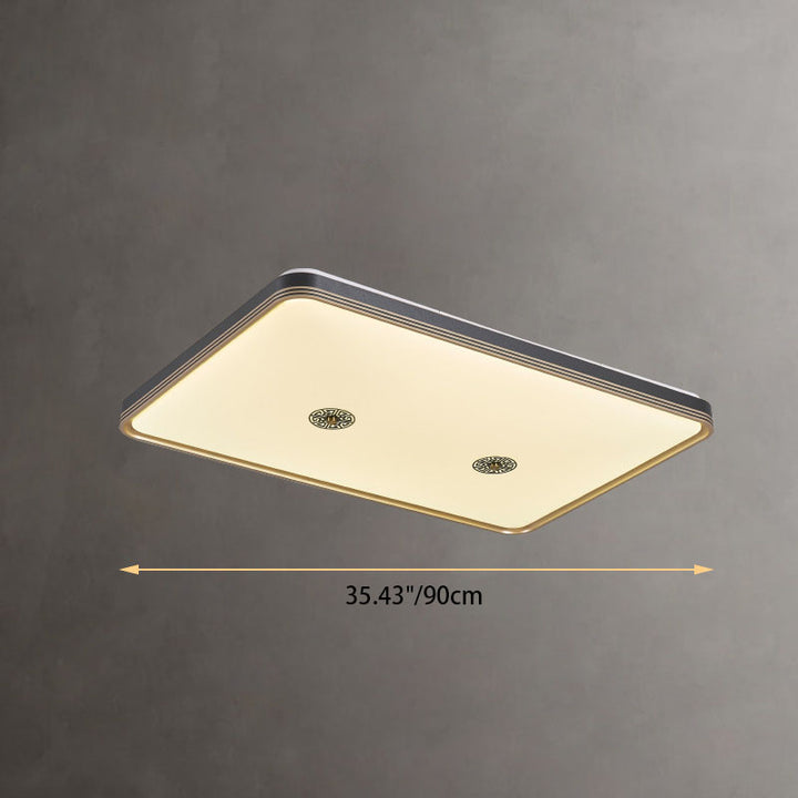 Luz de techo LED de montaje empotrado geométrica cuadrada de acrílico chino tradicional para sala de estar 