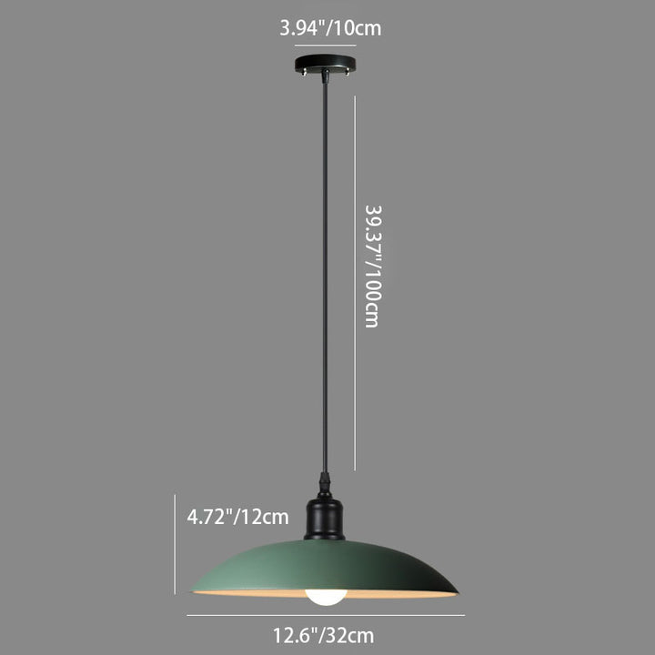 Suspension luminaire à disque en fer forgé à personnalité simple industrielle 1 lumière 