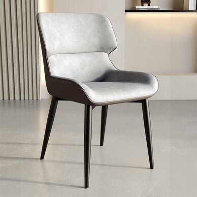 Dossier de chaise de salle à manger rembourré en cuir PU carré de luxe contemporain pour salle à manger 