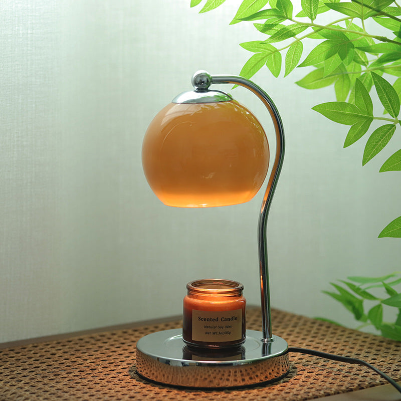 Lampe de table moderne minimaliste en verre et fer à une lumière avec effet de cire fondue pour chambre 