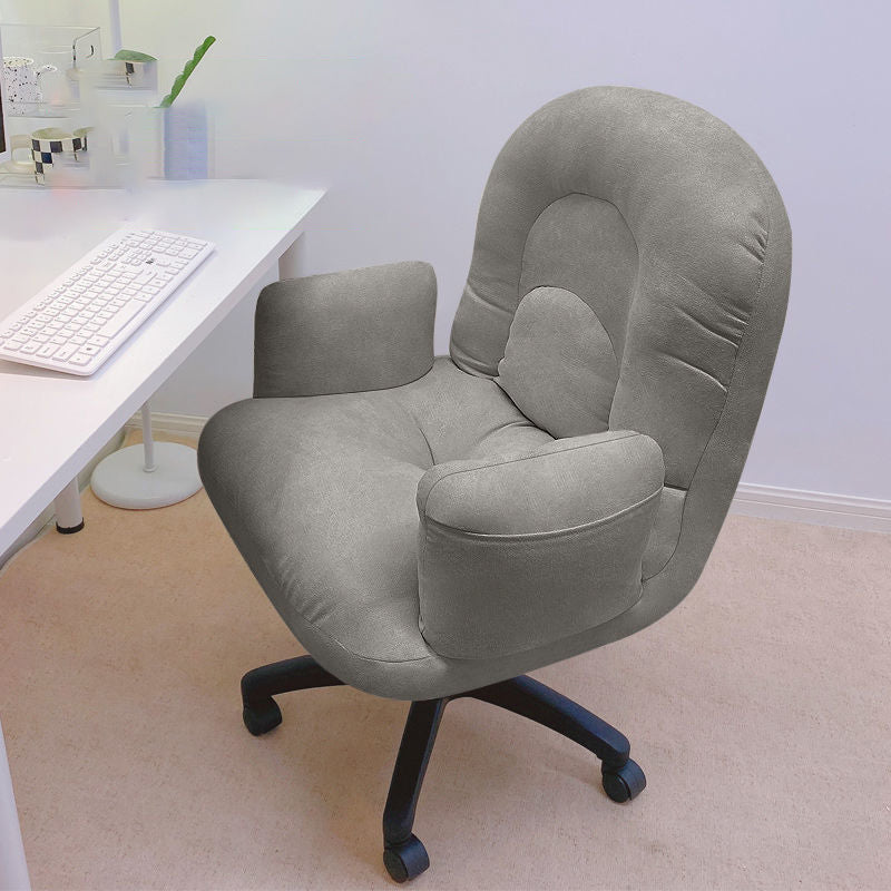 Zeitgenössischer skandinavischer gebogener quadratischer Baumwoll-Leinen-Nylon-Schreibtischstuhl mit Rückenlehne und Armlehne für das Home Office 