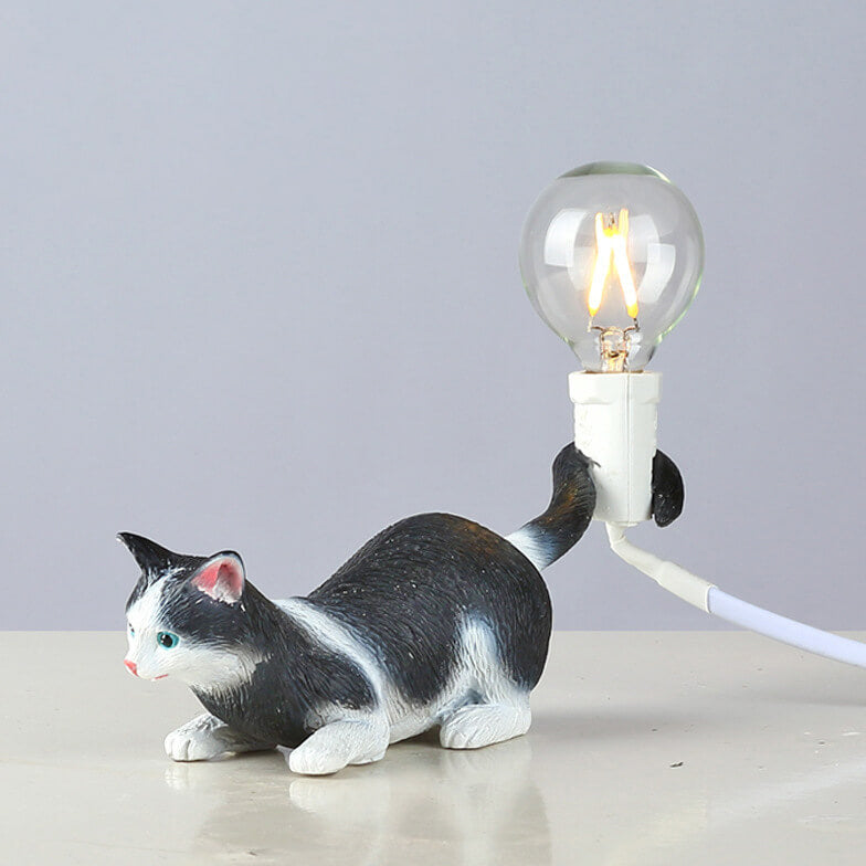 Modern Creative Resin Kitten Decor 1-Light Mini Table Lamp