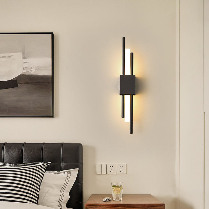 Lámpara de Aplique de Pared LED de Hierro Acrílico de Tira Cilíndrica Minimalista Moderna para Dormitorio 