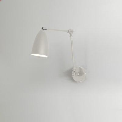 Simplicidad Moderna Pantalla de Metal en Forma de Semi-Cono con Brazo Basculante Retráctil Varilla Larga Lámpara Aplique de Pared de 1 Luz para Sala de Estar 