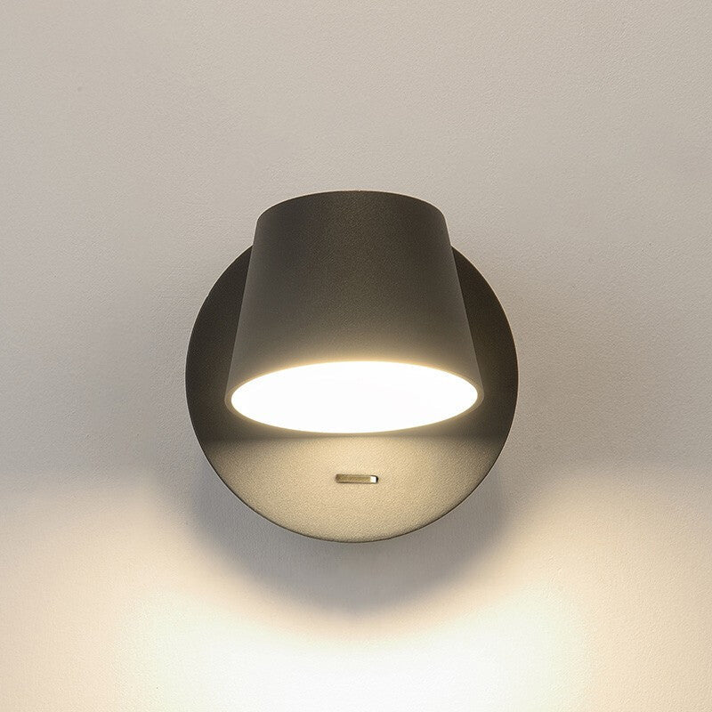 Modern Minimalist Dome Frosted Rotatable Aluminum LED Reading Wall Sconce Lamp For Bedroom