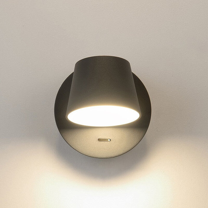 Modern Minimalist Dome Frosted Rotatable Aluminum LED Reading Wall Sconce Lamp For Bedroom