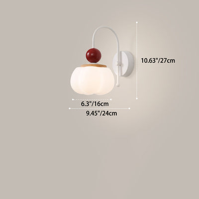 Lampe murale 1 lumière en fer PE avec base en disque d'orbite de citrouille campanule minimaliste moderne pour chambre 