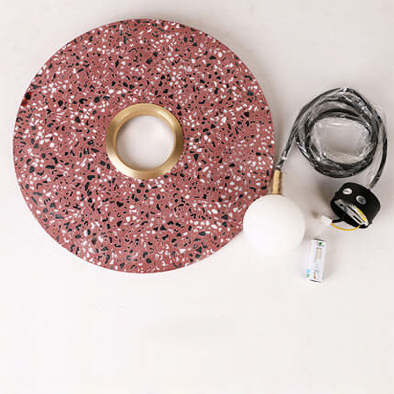 Nordic Creative Terrazzo Planet Disc 1-Light Pendant Light