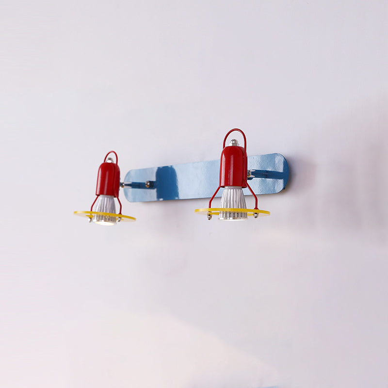 Zeitgenössische kreative kindliche bunte geometrische Eisen 2-Licht Spiegel Front Wandleuchte Lampe für Schlafzimmer 