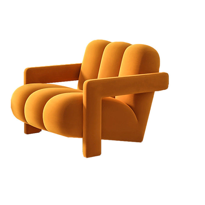 Sillón individual contemporáneo escandinavo de terciopelo y tejido sherpa con madera y espuma, con respaldo y reposabrazos, para sala de estar 