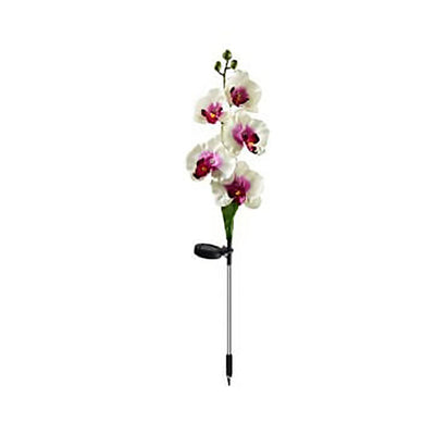 Solar Modern Silk Ground Plug Simulation Phalaenopsis LED Outdoor Light