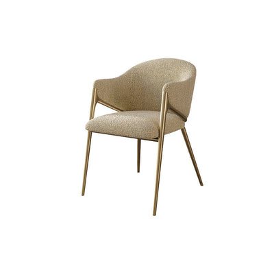 Silla de comedor contemporánea de lujo redonda de lana de cordero con patas de acero inoxidable, respaldo y reposabrazos para comedor 