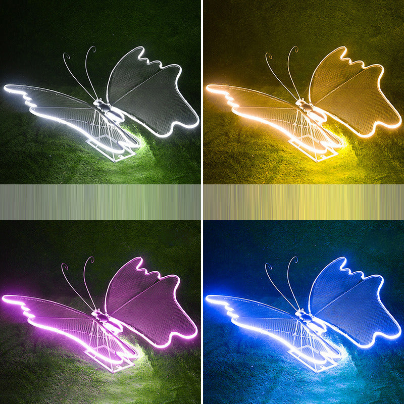 Éclairage paysager LED papillon en fibre de verre étanche Art déco moderne pour jardin 