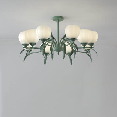 Contemporary Creative Iron Glass Flower Shape 3/6/8/10-Light Chandelier For Living Room