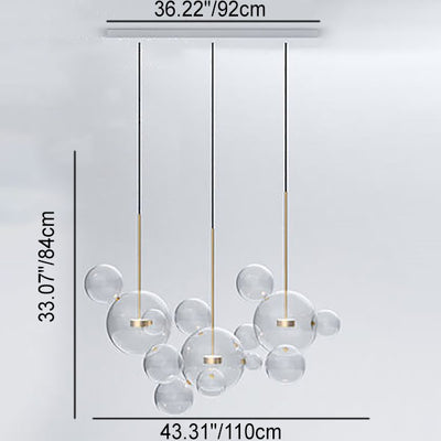 Modern Atom Mickey Head Bubble Glass Ball 1-Light LED Pendant Light