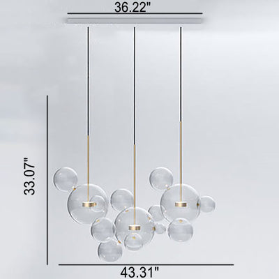 Modern Atom Mickey Head Bubble Glass Ball 1-Light LED Pendant Light