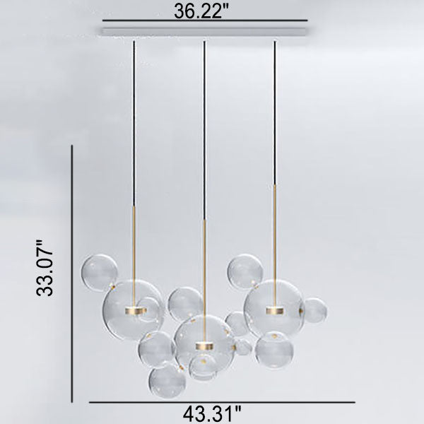 Modern Atom Mickey Head Bubble Glass Ball 1-Light LED Pendant Light