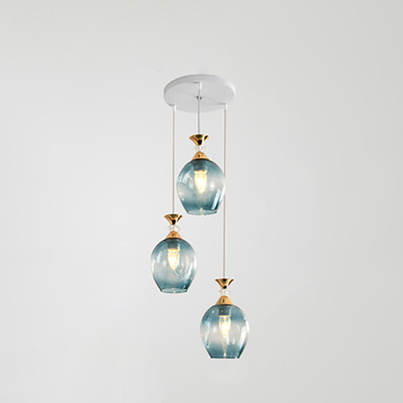 Nordic Gradient Glass Orb 1/3 Light Chandelier