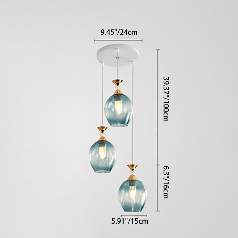 Nordic Gradient Glass Orb 1/3 Light Kronleuchter 