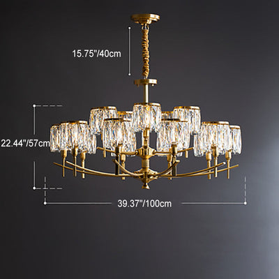 Zeitgenössischer Luxus-Zweig-Kristall-Kupfer-Kronleuchter mit 6/8/10/15 Lichtern für Wohnzimmer 