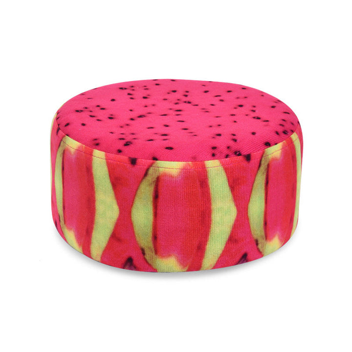 Pouf repose-pieds rond en tissu à motif de fruits créatif contemporain pour salon 