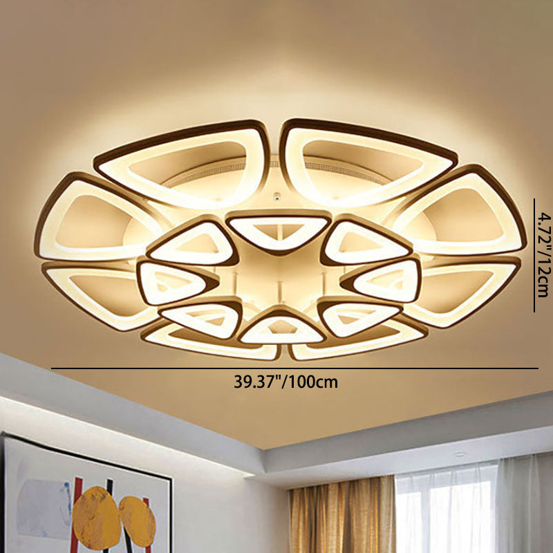 Zeitgenössische kreative Kombination Dreieck Hardware Acryl LED Unterputz Deckenleuchte für Wohnzimmer 
