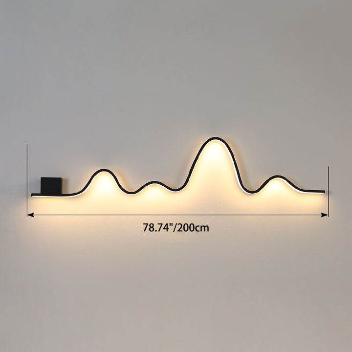 Applique Murale LED en Bande Solaire Imperméable Minimaliste Moderne en Fer Aluminium Silice pour Patio Extérieur 