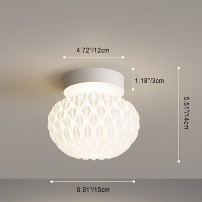 Moderne minimalistische Eisen PE Ananas Design 1-Licht Semi-Flush Mount Deckenleuchte für Wohnzimmer 