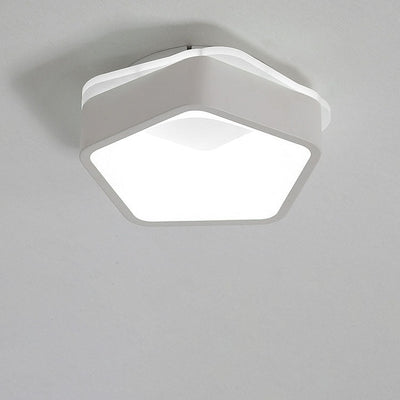 Zeitgenössische Einfachheit Eisen Acryl geometrische Pentagramm LED Unterputz Deckenleuchte für Schlafzimmer 