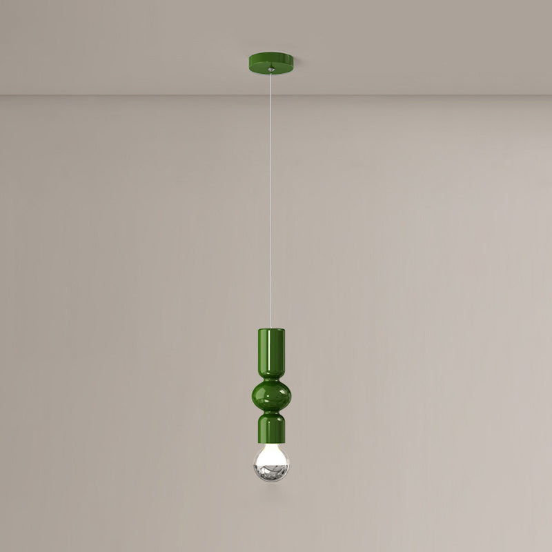 Lampe suspendue LED design potiron en fer crème scandinave contemporain pour chambre 