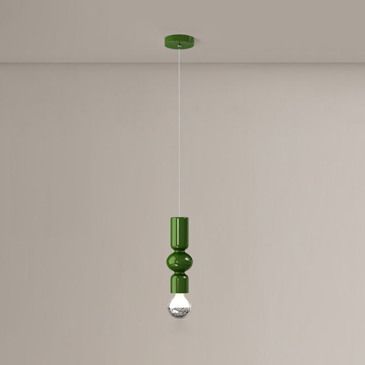 Lampe suspendue LED design potiron en fer crème scandinave contemporain pour chambre 