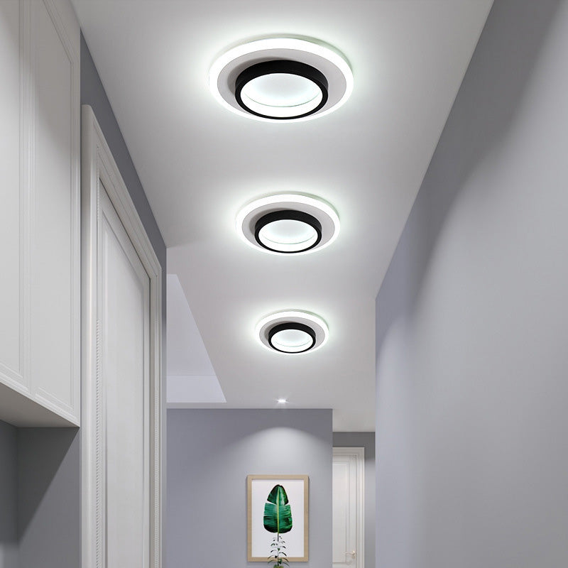 Lumière de plafond LED encastrée en cercle acrylique fer simplicité moderne pour salon 