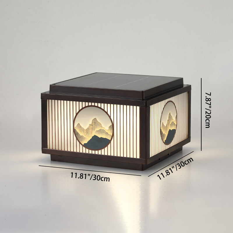 ضوء رأس عمود LED زجاجي ألمنيوم مربع مقاوم للماء بالطاقة الشمسية بحد أدنى حديث للحديقة 