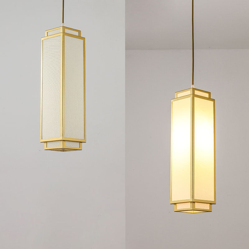 Traditionelle chinesische rechteckige Pendelleuchte aus Eisengewebe mit 1 Licht für Wohnzimmer 