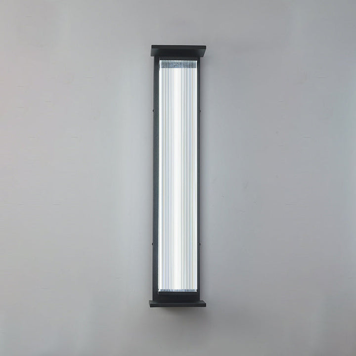 Modern Minimalist Waterproof Rectangular Stainless Steel Acrylic LED Wall Sconce Lamp For Outdoor Patio