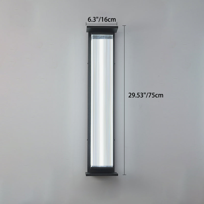 Applique murale LED en acier inoxydable acrylique rectangulaire étanche minimaliste moderne pour patio extérieur 