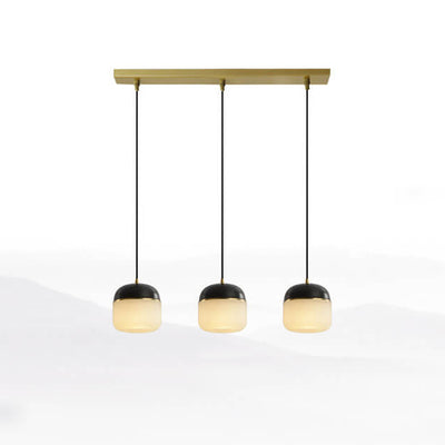 New Chinese Modern Round Lucite Copper 1/3 Light Chandelier