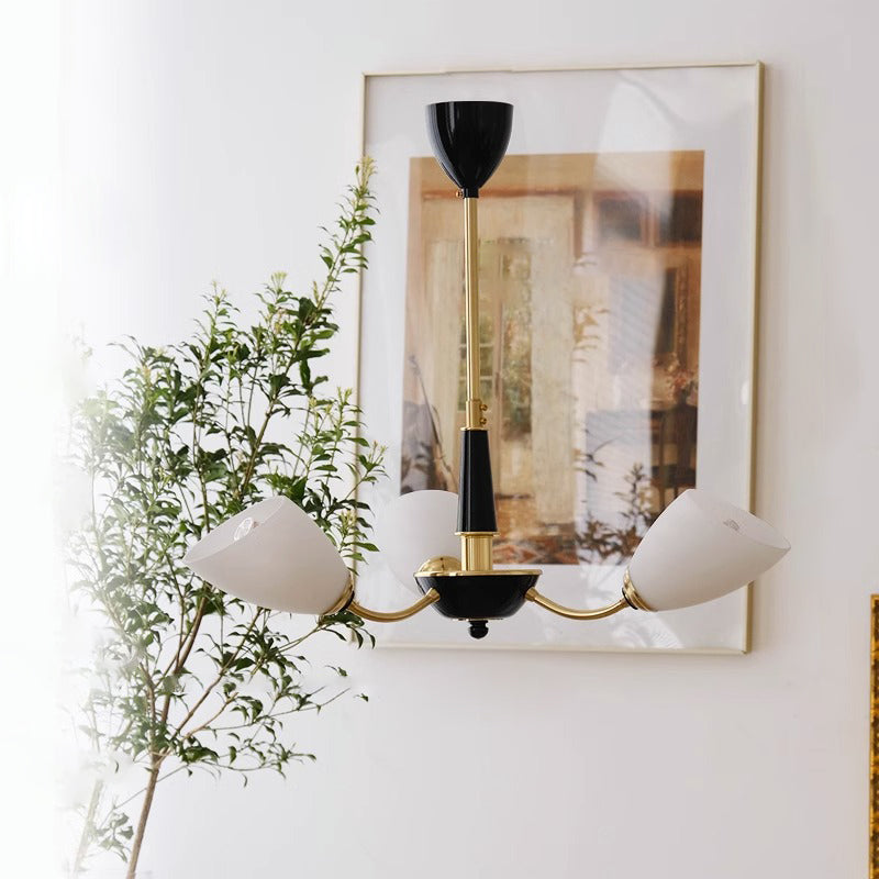 Zeitgenössische Vintage Creme Zweig Blume Messing Glas 3/5/8 Licht Kronleuchter Für Wohnzimmer 