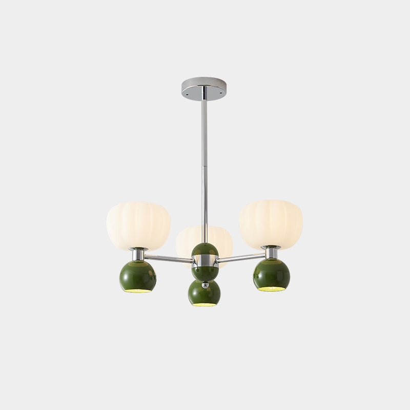 Lustre Contemporain Créatif Citrouille Orbe Fer Aluminium Acrylique 6/12/16 Lumières Pour Salon 