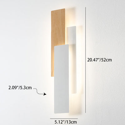 مصباح حائط LED مستطيل هندسي بسيط بحبيبات الخشب الحديثة 