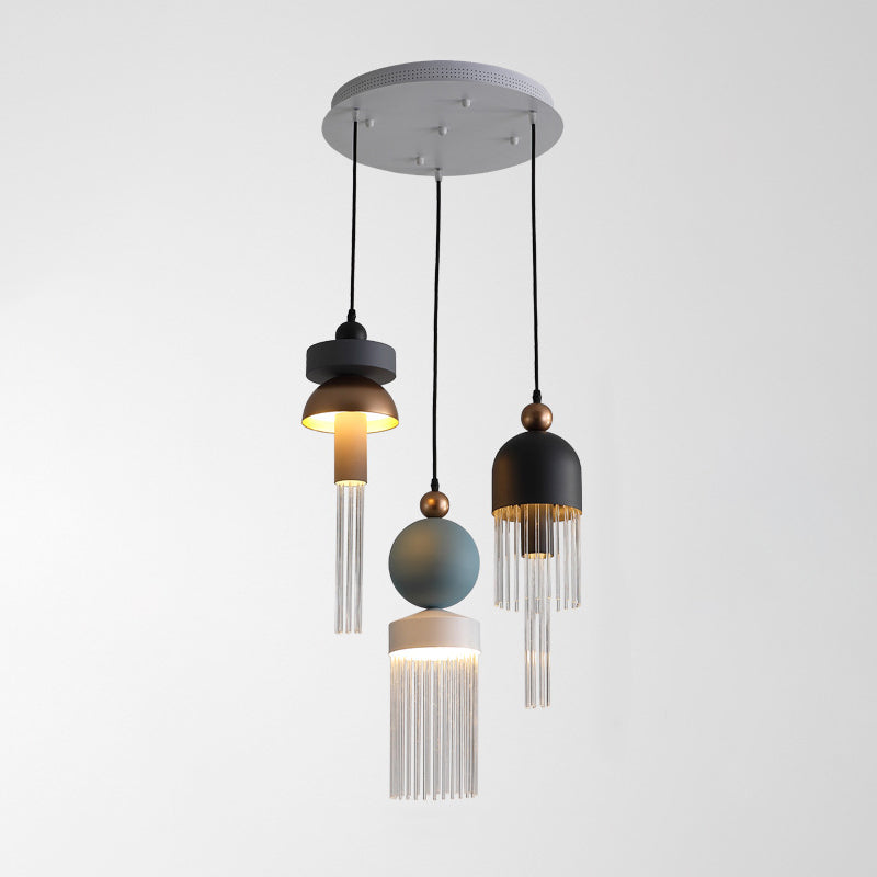 ثريا LED من الألومنيوم بتصميم غير منتظم عصري وزجاجي لقاعة المعيشة 