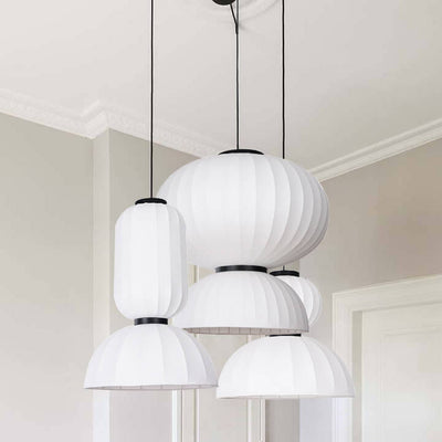 Japanese Creative Silk Fabric Round 1-Light Pendant Light