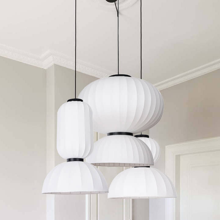 Japanese Creative Silk Fabric Round 1-Light Pendant Light